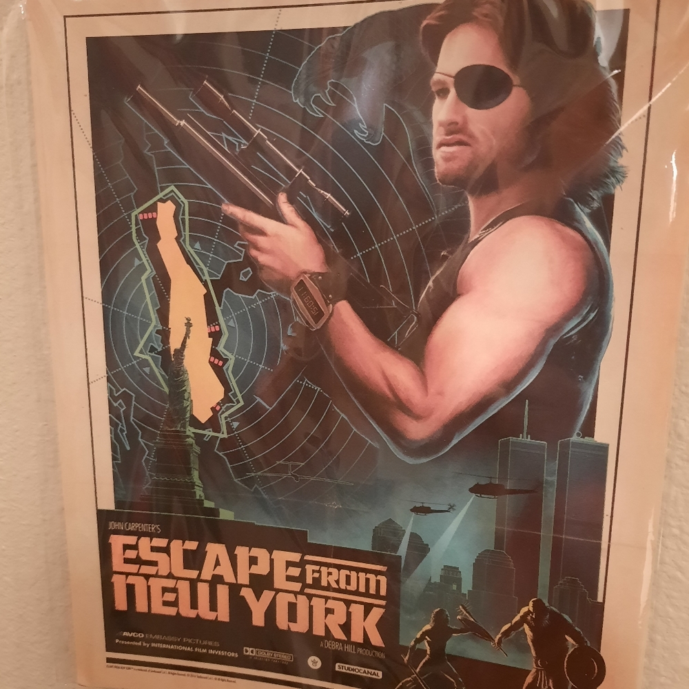 Vintage movie advertising ESCAPE FROM NEW YORK